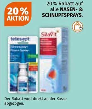 20% Rabatt auf alle Nasen- & Schnupfsprays
