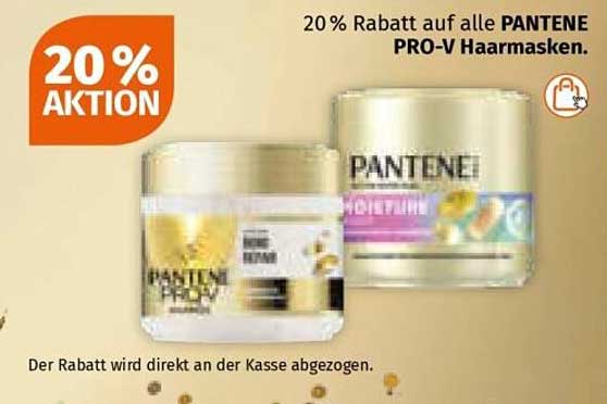 20 % Rabatt auf alle PANTENE PRO-V Haarmasken