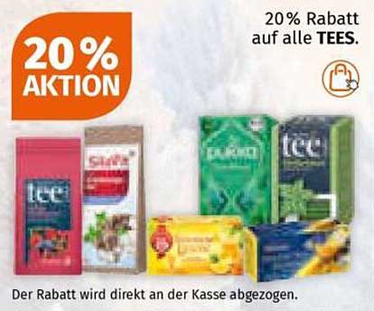 20% Rabatt auf alle Tees bei Müller