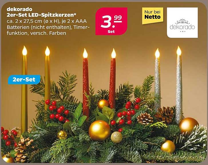 2er-Set LED-Spitzkerzen von dekoderado