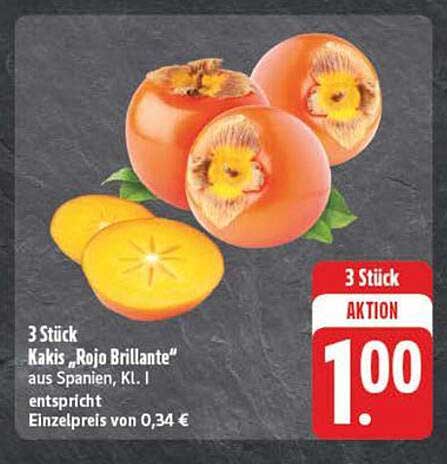 3 Stück Kakis „Rojo Brillante“ aus Spanien, KL. I