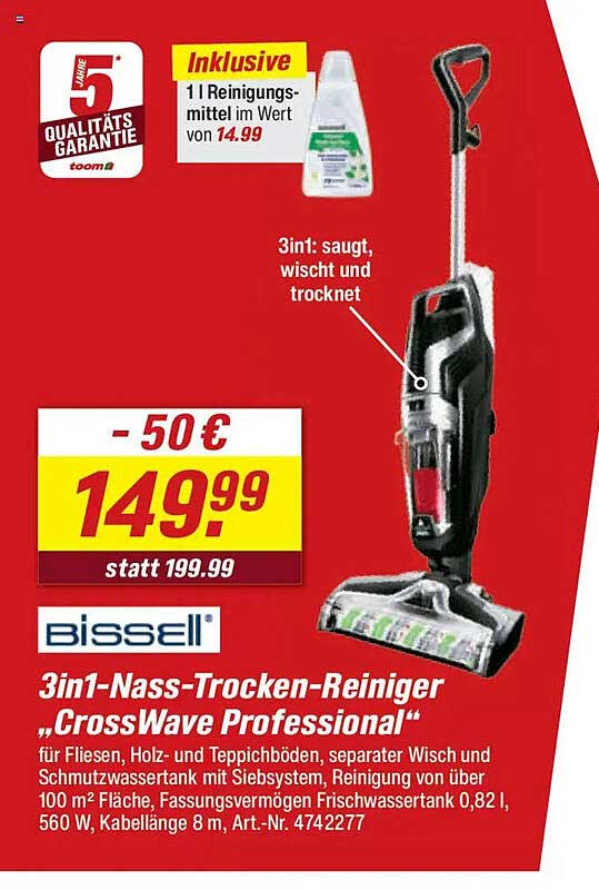 3in1-Nass-Trocken-Reiniger „CrossWave Professional“