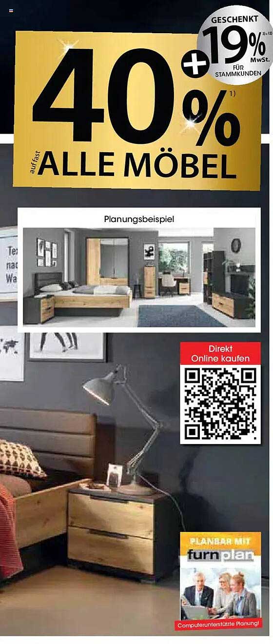 40% Rabatt auf alle Möbel bei Zurbrüggen!