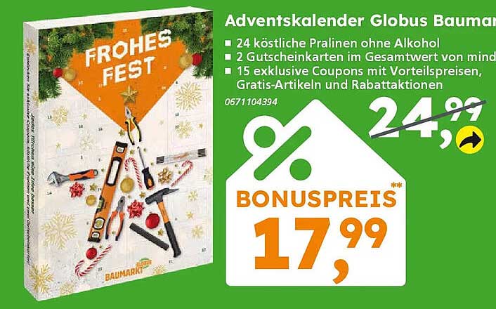 Adventskalender Globus Baumarkt