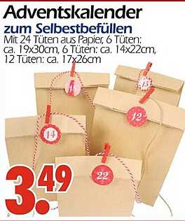 Adventskalender zum Selberbefüllen - 24 Tüten aus Papier