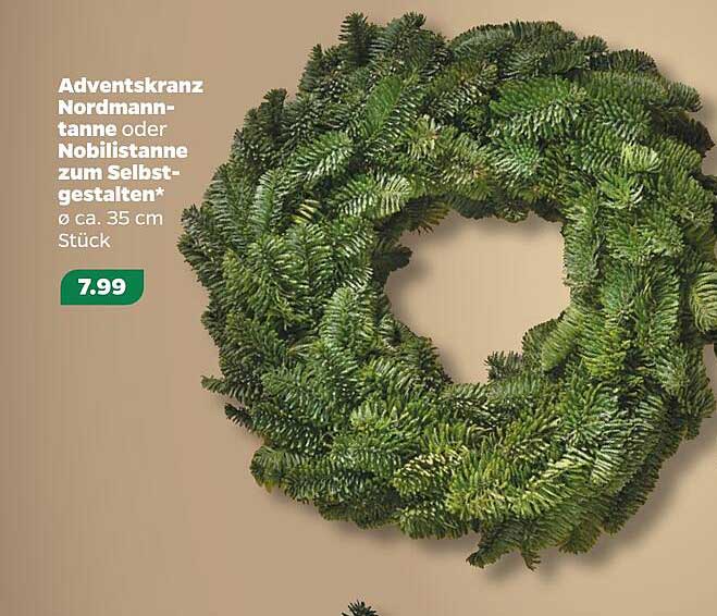 Adventskranz Nordmann-Tanne oder Nobilistanne zum Selbstgestalten* Ø ca. 35 cm Stück