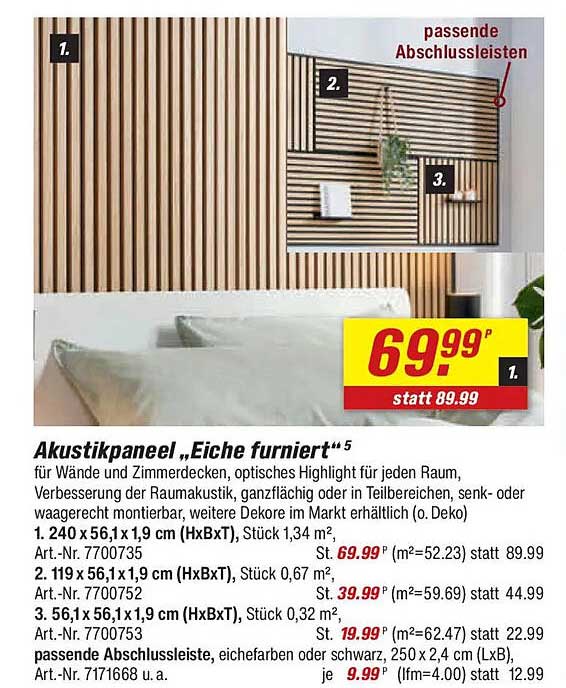 Akustikpaneel „Eiche furniert“