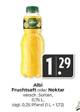 Albi Fruchtsaft oder Nektar, 0,75 L