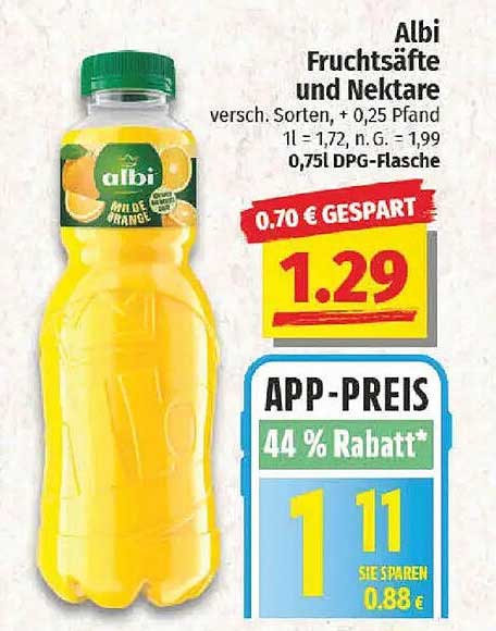 Albi Fruchtsäfte und Nektare 0,75L, verschiedene Sorten