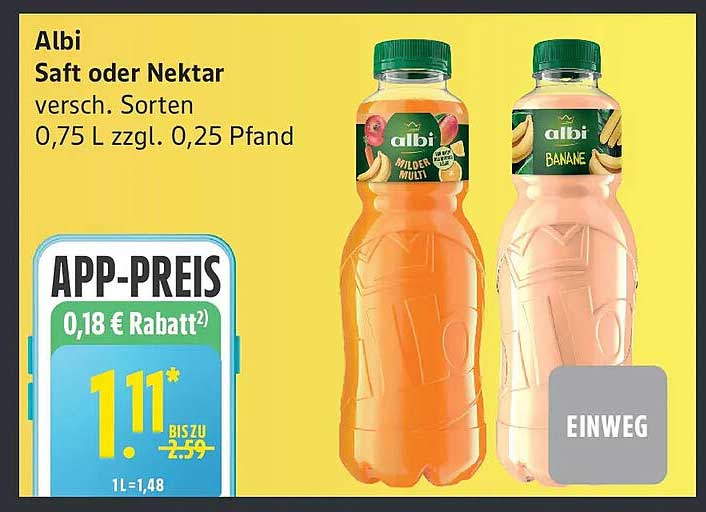 Albi Saft oder Nektar – verschiedene Sorten 0,75 L