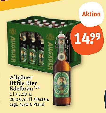 Allgäuer Büble Bier Edelbräu 20 x 0,5 L Kasten