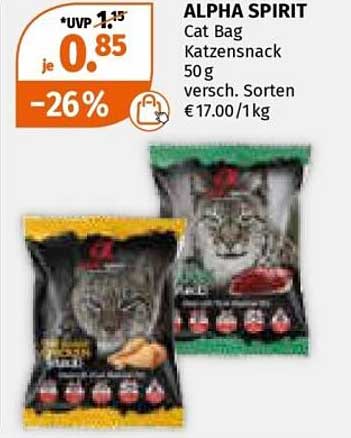 ALPHA SPIRIT Cat Bag Katzensnack 50 g, verschieden Sorten