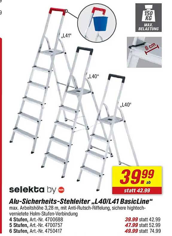 Alu-Sicherheits-Stehleiter „L40/L41 BasicLine“