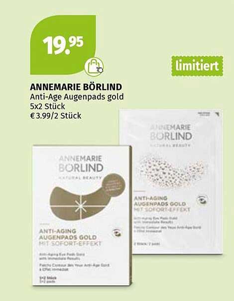 ANNEMARIE BÖRLIND Anti-Age Augenpads gold 5x2 Stück