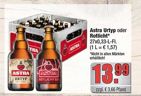 Astra Urtyp oder Rotlicht - 27x0,33-L-Flasche
