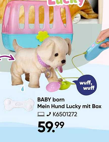 BABY born Mein Hund Lucky mit Box