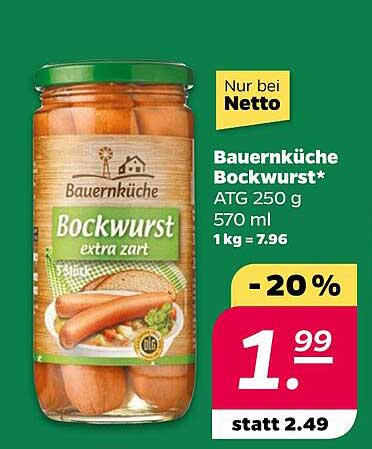 Bauernküche Bockwurst* 250 g