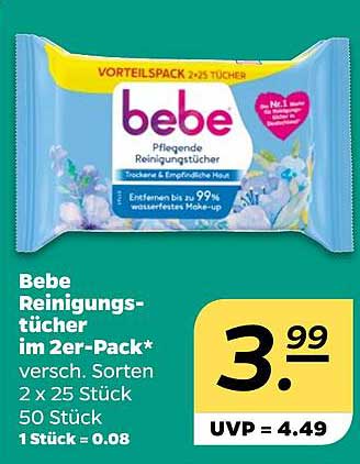 Bebe Reinigunstücher im 2er-Pack