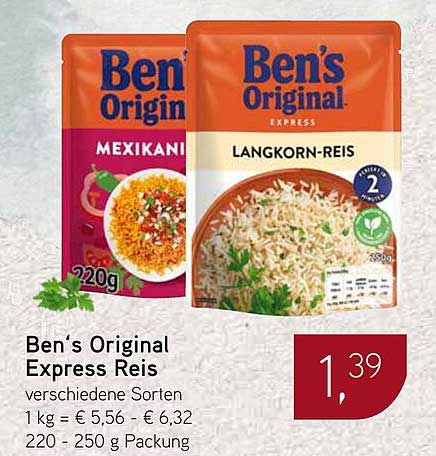 Ben's Original Express Reis - verschiedene Sorten
