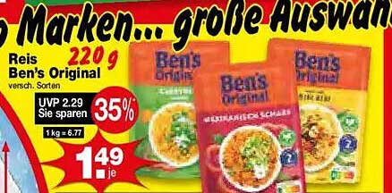 Ben's Original Reis 220 g - Verschiedene Sorten