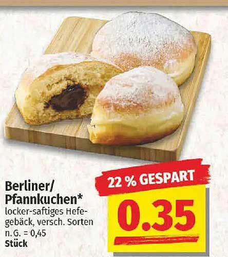 Berliner/Pfannkuchen* - 22 % gespart