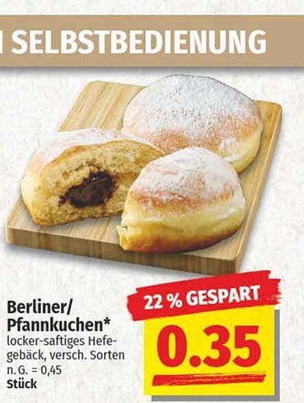 Berliner/Pfannkuchen* locker-saftiges Hefegebäck, verschied. Sorten