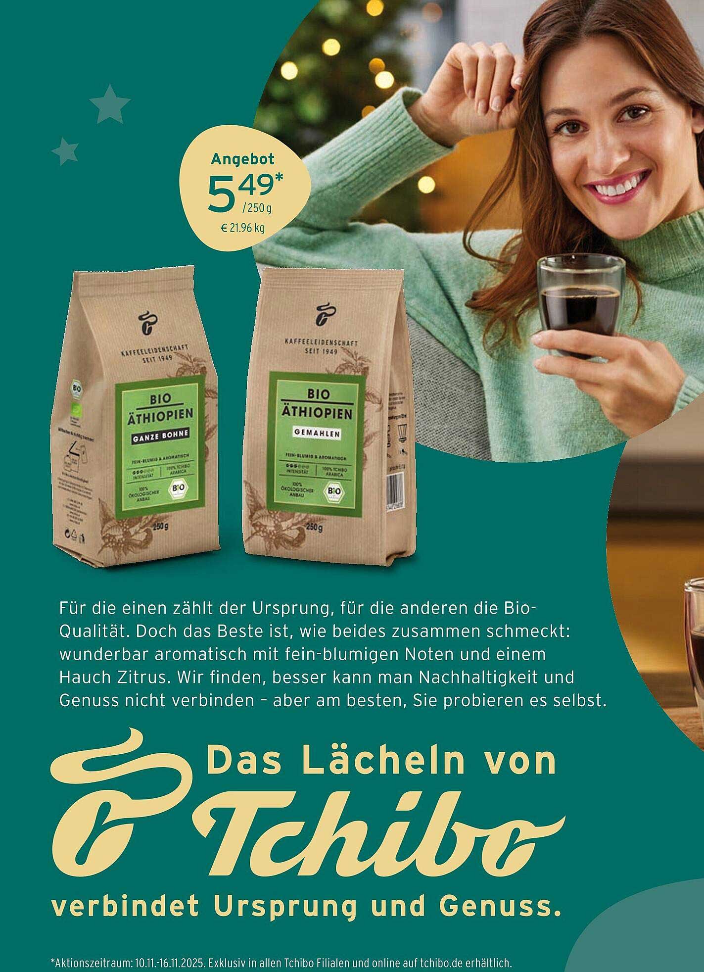 BIO Äthiopien Kaffee Gemahlen und Ganze Bohne 250g