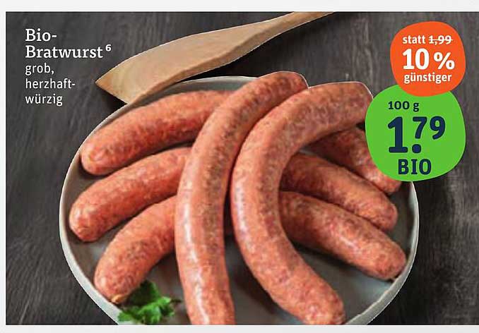 Bio-Bratwurst grob, herzhaft-würzig