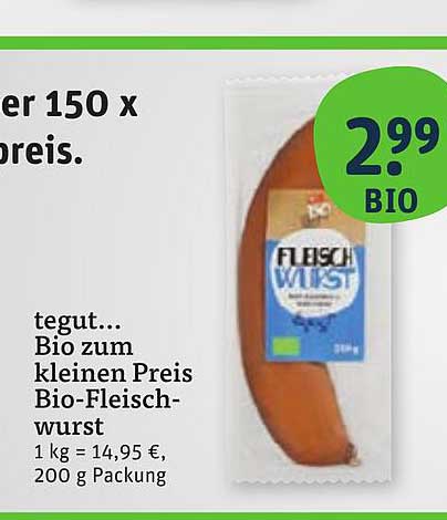 Bio-Fleischwurst 200 g zum kleinen Preis