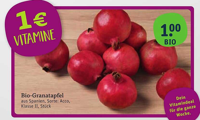 Bio-Granatapfel aus Spanien, Sorte: Acco, Klasse II, Stück