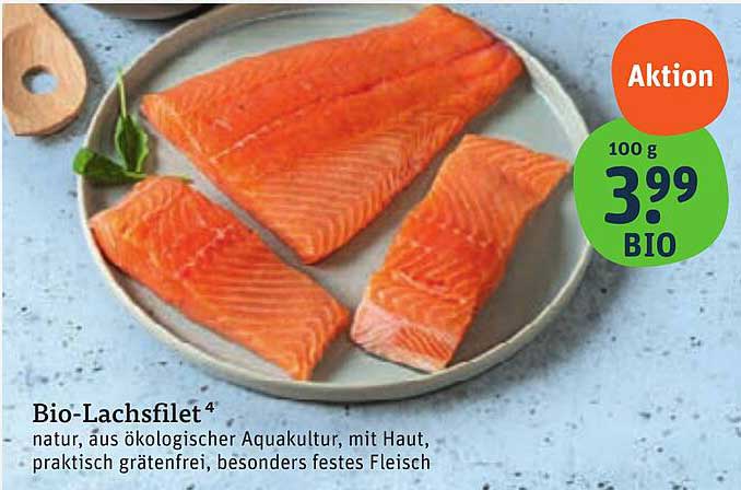 Bio-Lachsfilet 100 g für 3,99 €