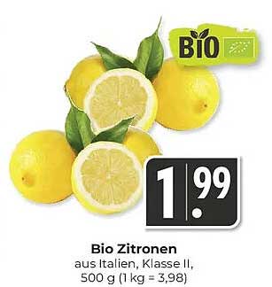Bio Zitronen aus Italien, Klasse II, 500 g