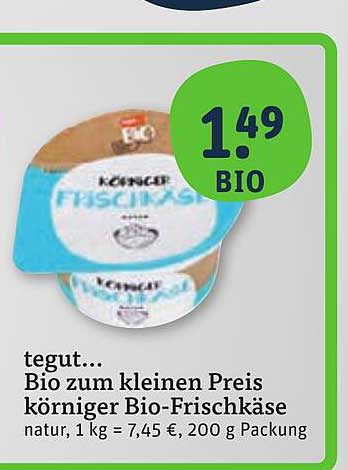 Bio zum kleinen Preis körniger Bio-Frischkäse