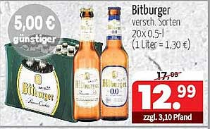 Bitburger Bier - Verschiedene Sorten 20x0,5l