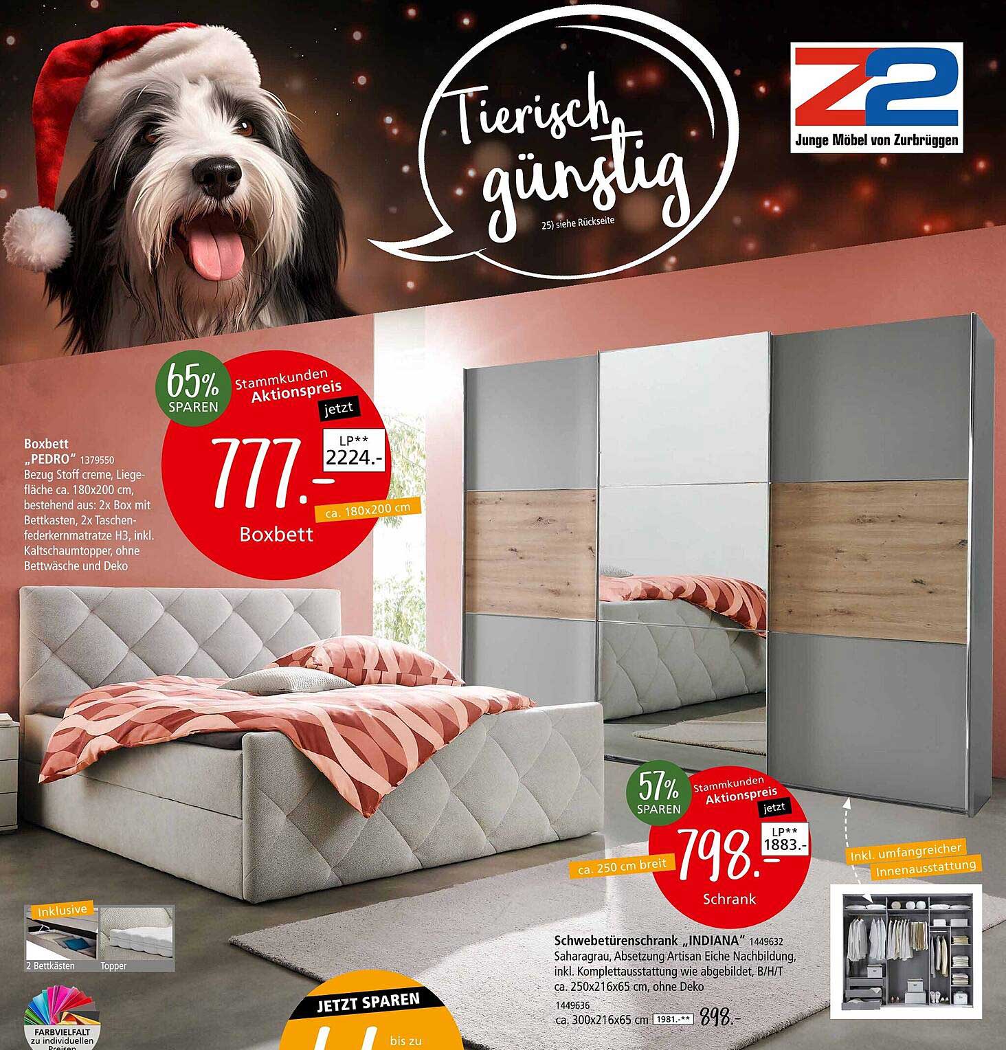 Boxbett 'PEDRO' mit riesiger Liegefläche