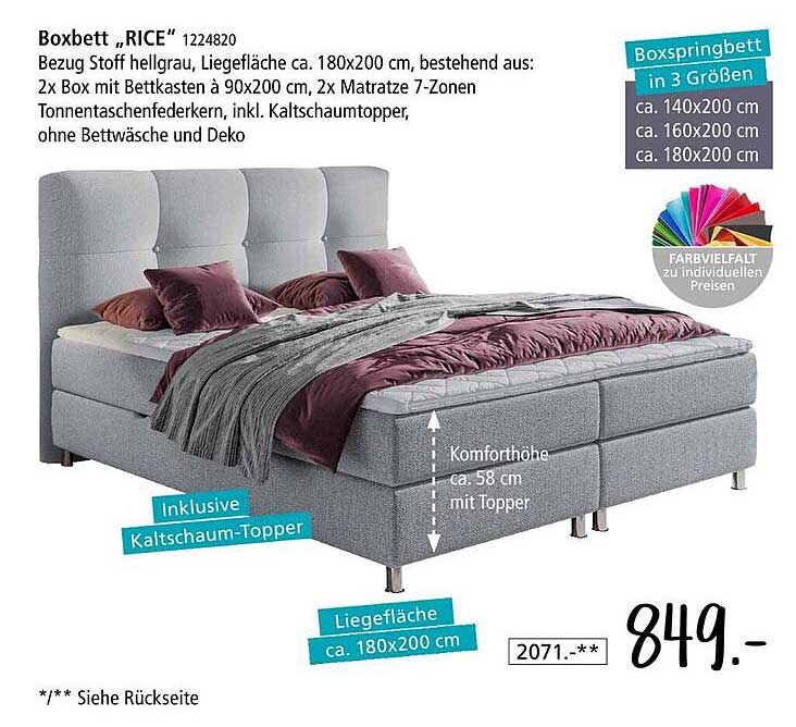 Boxbett „RICE“ – Komfort in neuem Design
