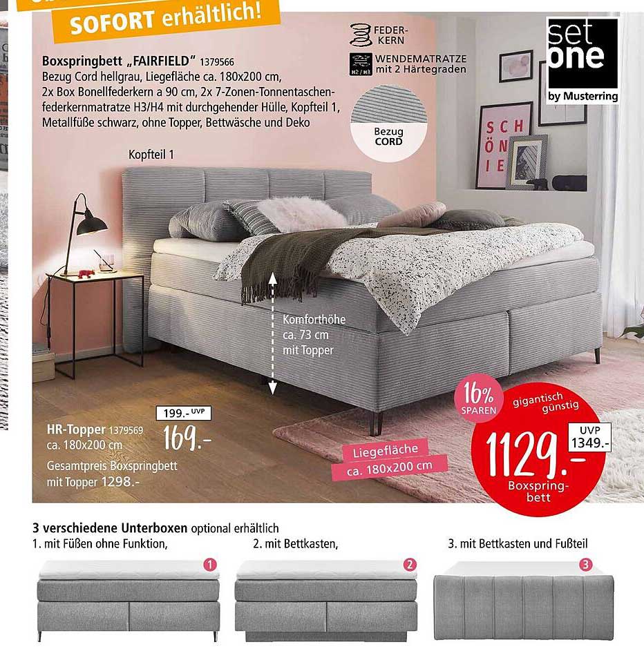 Boxspringbett FAIRFIELD - Komfort und Eleganz in einem