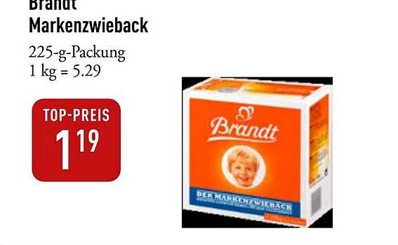 Brandt Markenzwieback 225-g-Packung