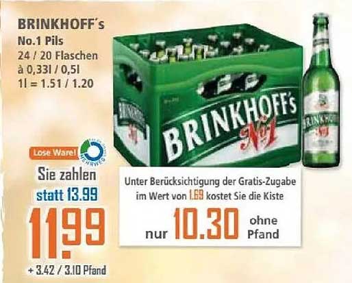 BRINKHOFF'S No.1 Pils - 24 Flaschen à 0,33l