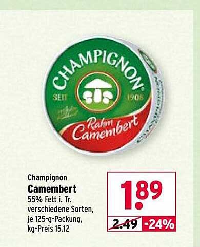 Champignon Camembert 125 g