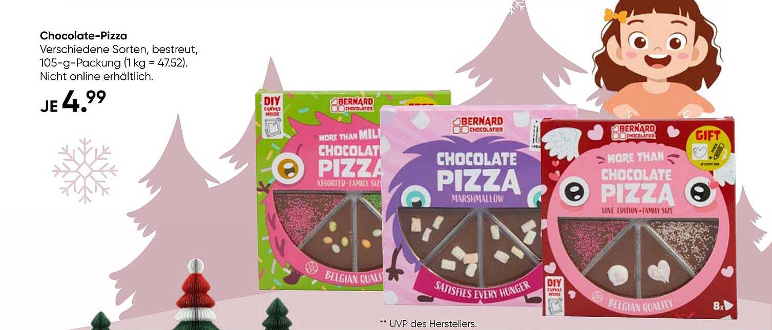 Chocolate-Pizza - Verschiedene Sorten, 105-g-Packung
