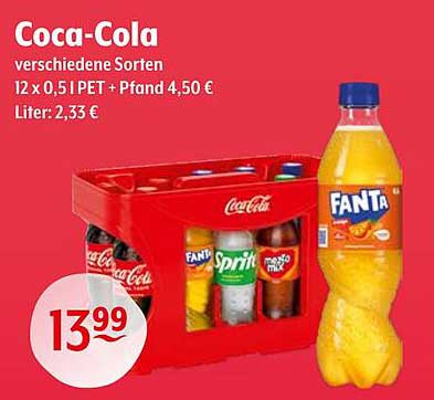 Coca-Cola 12 x 0,5 l PET – verschiedene Sorten