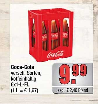 Coca-Cola 6x1L Fl. Kasten – Verschiedene Sorten