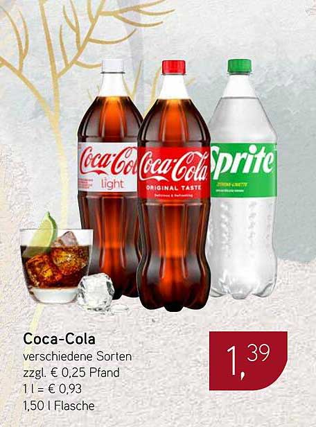 Coca-Cola verschiedene Sorten 1,50 l Flasche