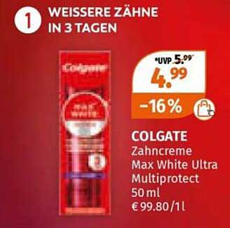 Colgate Zahnpasta Max White Ultra Multiprotect 50 ml