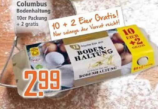 Columbus Bodenhaltung 10er Packung + 2 gratis Eier