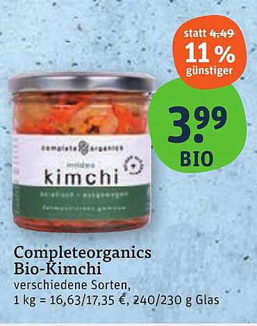 Completeorganics Bio-Kimchi, verschiedene Sorten