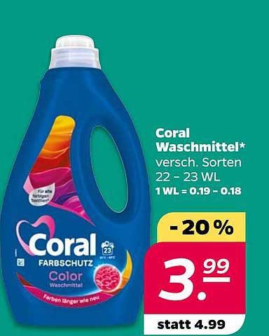 Coral Waschmittel - Farbschutz in verschiedenen Sorten