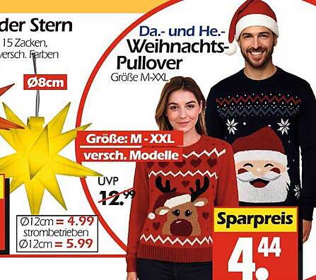 Da- und He.-Weihnachts-Pullover, Größe M-XXL, verschiedene Modelle
