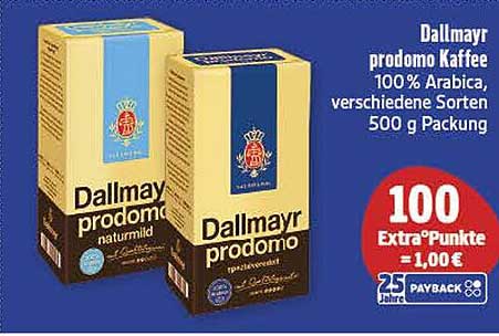 Dallmayr prodomo Kaffee 100 % Arabica, verschiedene Sorten, 500 g Packung